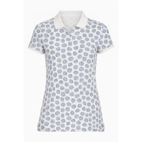 Lands' End Tops - Lands’ End Printed Polo Shirt – Seashell Pattern – Women’s Large